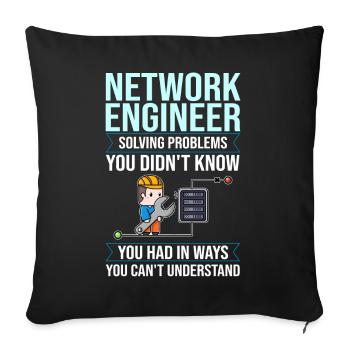 Netzwerkingenieur Network Engineer Computer - Sofa pillowcase 17,3'' x 17,3'' (45 x 45 cm) - black - Front