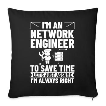 Netzwerkingenieur Network Engineer Computer - Sofa pillowcase 17,3'' x 17,3'' (45 x 45 cm) - black - Front