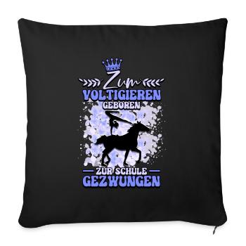 Zum Voltigieren Geboren Volti - Sofakissenbezug 45 x 45 cm - Schwarz - Vorne