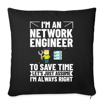 Netzwerkingenieur Network Engineer Computer - Sofakissenbezug 45 x 45 cm - Schwarz - Vorne