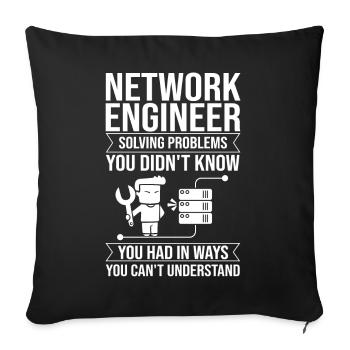 Netzwerkingenieur Network Engineer Computer - Sofakissenbezug 45 x 45 cm - Schwarz - Vorne