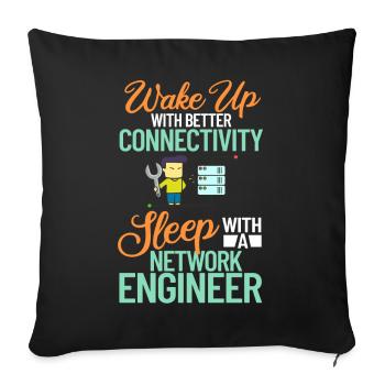 Netzwerkingenieur Network Engineer Computer - Sofa pillowcase 17,3'' x 17,3'' (45 x 45 cm) - black - Front
