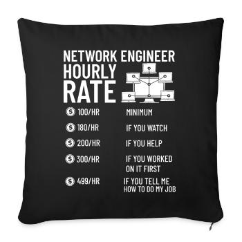 Netzwerkingenieur Network Engineer Computer - Sofa pillowcase 17,3'' x 17,3'' (45 x 45 cm) - black - Front