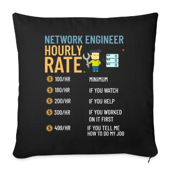 Netzwerkingenieur Network Engineer Computer - Sofakissenbezug 45 x 45 cm - Schwarz - Vorne