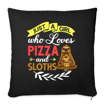 Sloth Pizza Delivery Pizzeria Italian - Sofa pillowcase 17,3'' x 17,3'' (45 x 45 cm) - black - Front