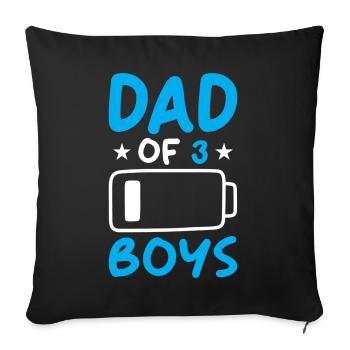 Dad of 3 Boys - Sofa pillowcase 17,3'' x 17,3'' (45 x 45 cm) - black - Front