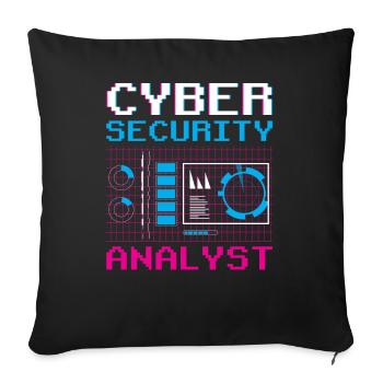 Cybersecurity Analyst IT Security Hacker Hack - Sofa pillowcase 17,3'' x 17,3'' (45 x 45 cm) - black - Front