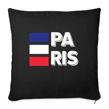 Paris in Frankreich französische Farben - Sofakissenbezug 45 x 45 cm - Schwarz - Vorne