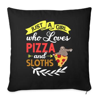 Sloth Pizza Delivery Pizzeria Italian - Sofa pillowcase 17,3'' x 17,3'' (45 x 45 cm) - black - Front