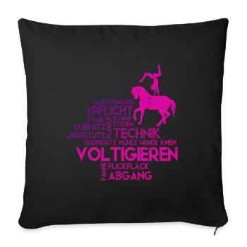 Mädchen Voltigieren Volti - Sofakissenbezug 45 x 45 cm - Schwarz - Vorne