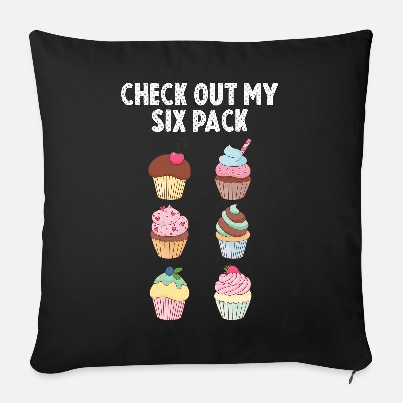 Muffin Sixpack Muffins süßes Gebäck - Sofakissenbezug 45 x 45 cm - Schwarz