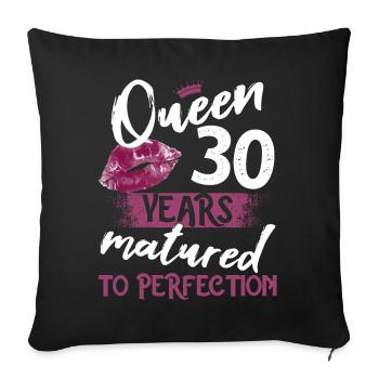 Fille de 30 ans 30 bday Queen 30 anniversaire - Housse de coussin décorative 45 x 45 cm - noir - Devant