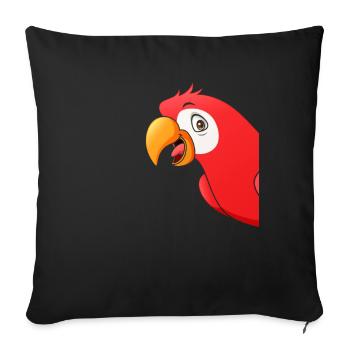 Drôle de perroquet Oiseau Perroquet Espionnage - Housse de coussin décorative 45 x 45 cm - noir - Devant