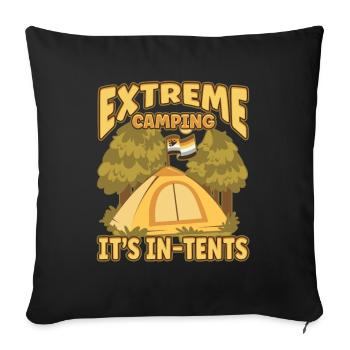 Extrem Camping est dans des tentes - Camping Camping Nature - Housse de coussin décorative 45 x 45 cm - noir - Devant