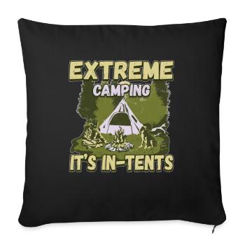 Extrem Camping est dans des tentes - Camping Camping Nature - Housse de coussin décorative 45 x 45 cm - noir - Devant
