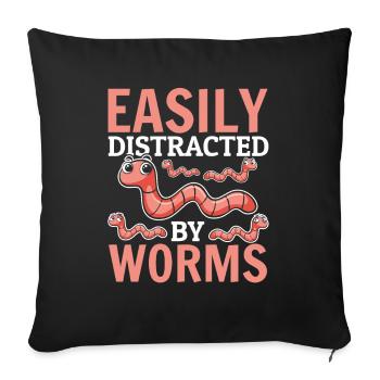 Compost Worm Farmer Worm Lover - Light of - Sofa pillowcase 17,3'' x 17,3'' (45 x 45 cm) - black - Front