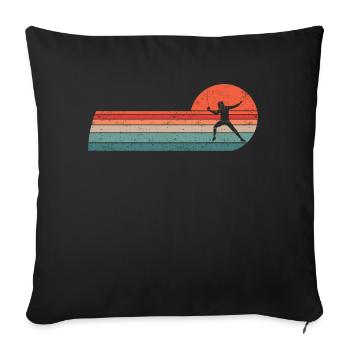 Fencing Fencing Sports Fencing - Sofa pillowcase 17,3'' x 17,3'' (45 x 45 cm) - black - Front