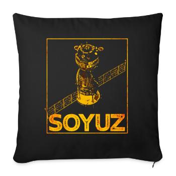 Soyuz spaceship Soviet Union - Sofa pillowcase 17,3'' x 17,3'' (45 x 45 cm) - black - Front