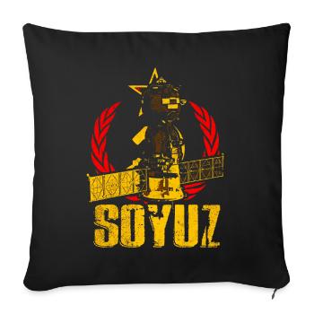 Soyuz Spaceship - Sofa pillowcase 17,3'' x 17,3'' (45 x 45 cm) - black - Front