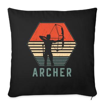 Archery Bow Archer Retro Vintage - Sofa pillowcase 17,3'' x 17,3'' (45 x 45 cm) - black - Front