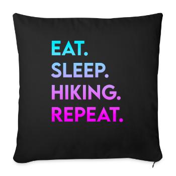 Manger Sleep Randonnée - Housse de coussin décorative 45 x 45 cm - noir - Devant