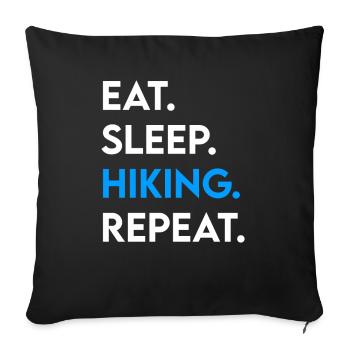 Manger Sleep Randonnée - Housse de coussin décorative 45 x 45 cm - noir - Devant