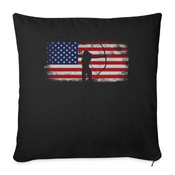 Archery Bow Archer Girl Usa - Sofa pillowcase 17,3'' x 17,3'' (45 x 45 cm) - black - Front