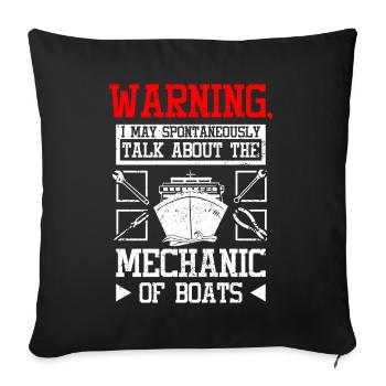 Parlez de bateau mécanique - Housse de coussin décorative 45 x 45 cm - noir - Devant