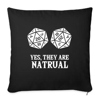 Natural D20 Rollenspiel Tabletop PnP RPG Pen and - Sofakissenbezug 45 x 45 cm - Schwarz - Vorne