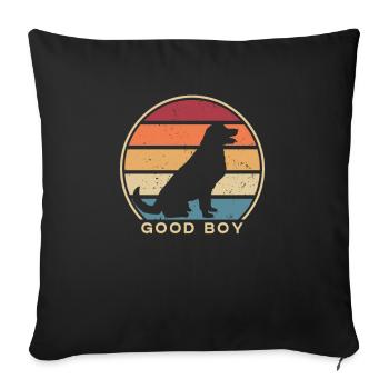 Good Boy Dogfather Dog Daddy Dog Mom Dog Lover Dog - Sofa pillowcase 17,3'' x 17,3'' (45 x 45 cm) - black - Front