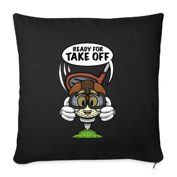 Golf Player Golf With Aviator Cap Golf Court - Sofa pillowcase 17,3'' x 17,3'' (45 x 45 cm) - black - Front