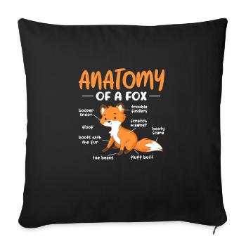 Fox Foxes Fox Woodland Animal Woodland Animal Gift - Sofa pillowcase 17,3'' x 17,3'' (45 x 45 cm) - black - Front