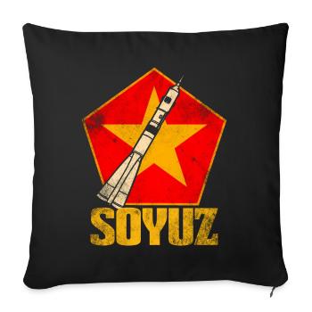 Soyuz Rocket Soviet Union - Sofa pillowcase 17,3'' x 17,3'' (45 x 45 cm) - black - Front