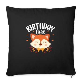 Fox Girl Anniversaire Foxes Forest Cadeau - Housse de coussin décorative 45 x 45 cm - noir - Devant