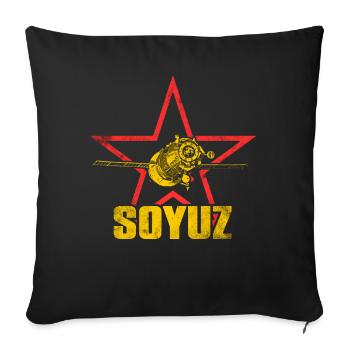 Soyuz Spaceship - Sofa pillowcase 17,3'' x 17,3'' (45 x 45 cm) - black - Front