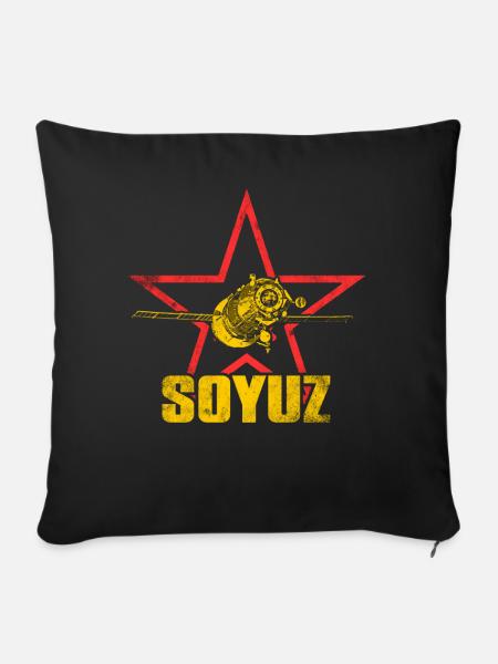 Sojus Raumschiff - Sofakissenbezug 45 x 45 cm - Schwarz