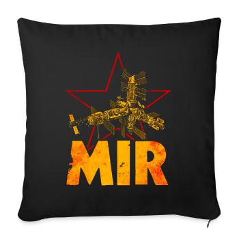 Mir Soviet Union Space Station - Sofa pillowcase 17,3'' x 17,3'' (45 x 45 cm) - black - Front