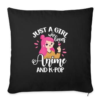 K-Pop Anime - Housse de coussin décorative 45 x 45 cm - noir - Devant
