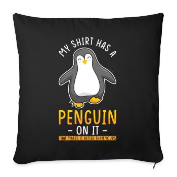 Pinguin Liebe Pinguin Spruch - Sofakissenbezug 45 x 45 cm - Schwarz - Vorne