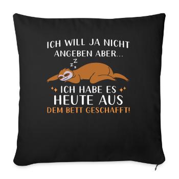 Faultier Geschenk Faultier Sprüche - Sofakissenbezug 45 x 45 cm - Schwarz - Vorne