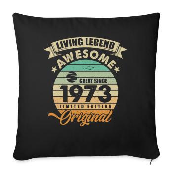 1973 Birthday Retro Orginal - Sofa pillowcase 17,3'' x 17,3'' (45 x 45 cm) - black - Front