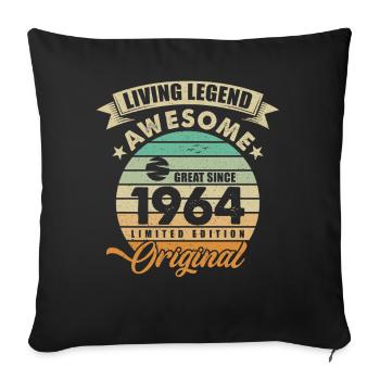 1964 Birthday Retro Orginal - Sofa pillowcase 17,3'' x 17,3'' (45 x 45 cm) - black - Front