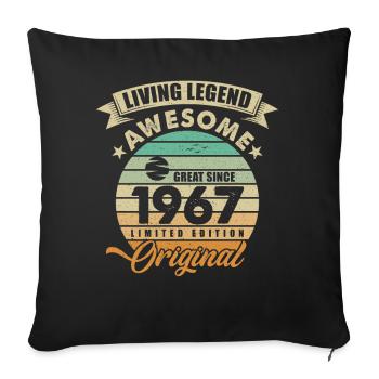 1967 Birthday Retro Orginal - Sofa pillowcase 17,3'' x 17,3'' (45 x 45 cm) - black - Front