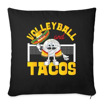 Volleyball Player Team Taco - Sofa pillowcase 17,3'' x 17,3'' (45 x 45 cm) - black - Front
