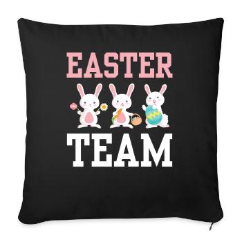 Équipe de Pâques Easter Easter Easter Easter Egg Lapin de Pâques - Housse de coussin décorative 45 x 45 cm - noir - Devant