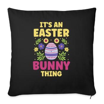 C’est un truc de lapin de Pâques Pâques - Housse de coussin décorative 45 x 45 cm - noir - Devant