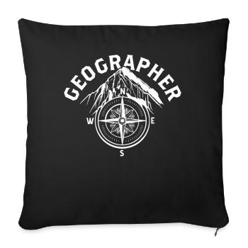 Geography Profession Geography Geography Student - Sofa pillowcase 17,3'' x 17,3'' (45 x 45 cm) - black - Front