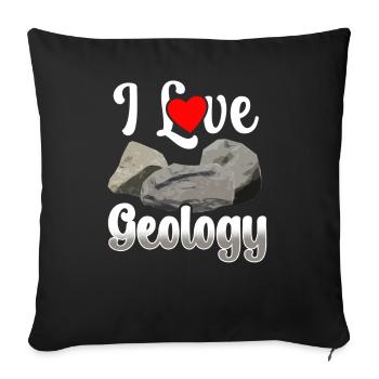I love geology geology student geologist profession - Sofa pillowcase 17,3'' x 17,3'' (45 x 45 cm) - black - Front