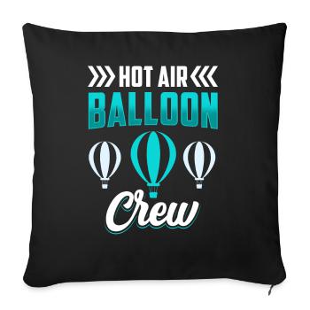 Hot Air Balloon Crew Balloon Flight Balloonist - Sofa pillowcase 17,3'' x 17,3'' (45 x 45 cm) - black - Front
