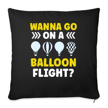 Voulez-vous faire un tour en montgolfière? Aérostier - Housse de coussin décorative 45 x 45 cm - noir - Devant